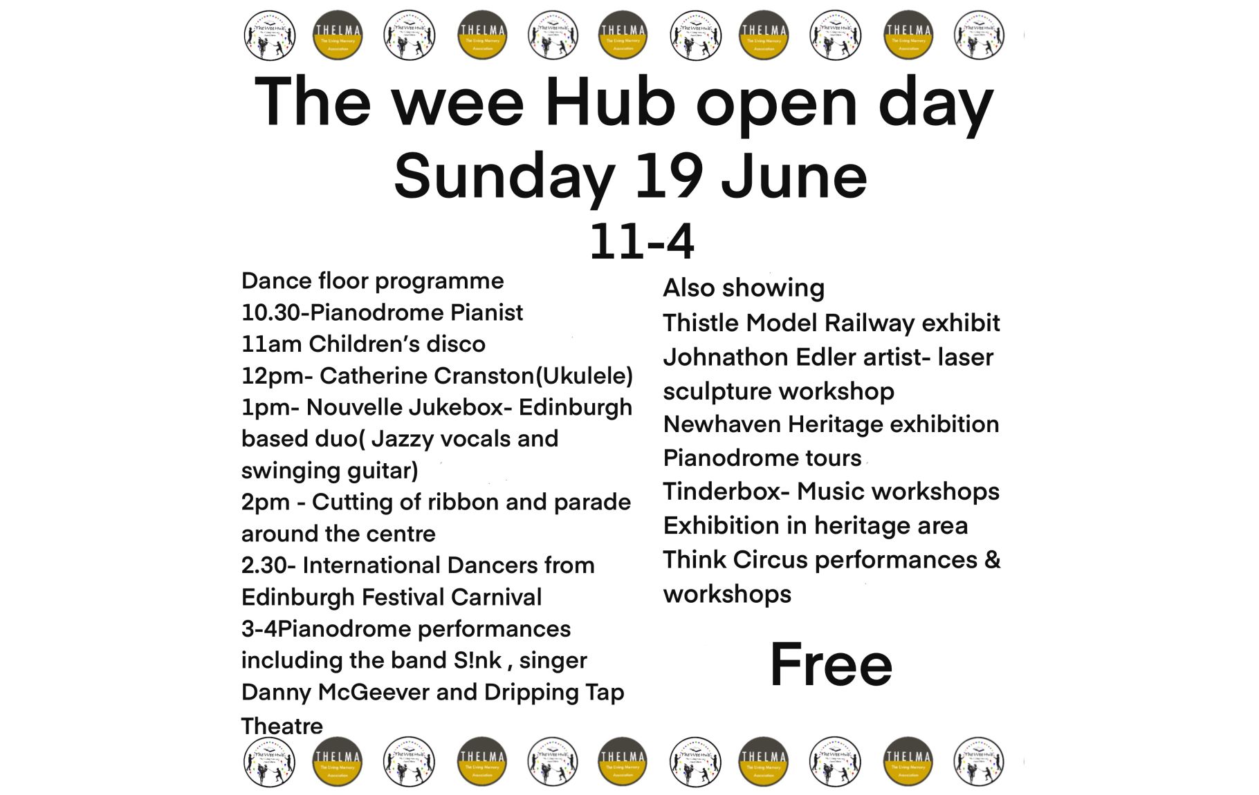 The Wee Hub Open Day Sunday 19th June